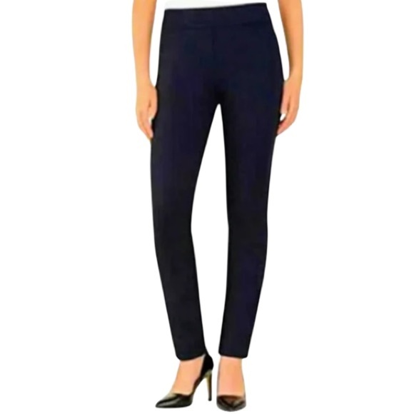 Dalia Skinny Fit Legging Trousers Navy Blue Pull On Stretch Size 8 - Picture 1 of 11